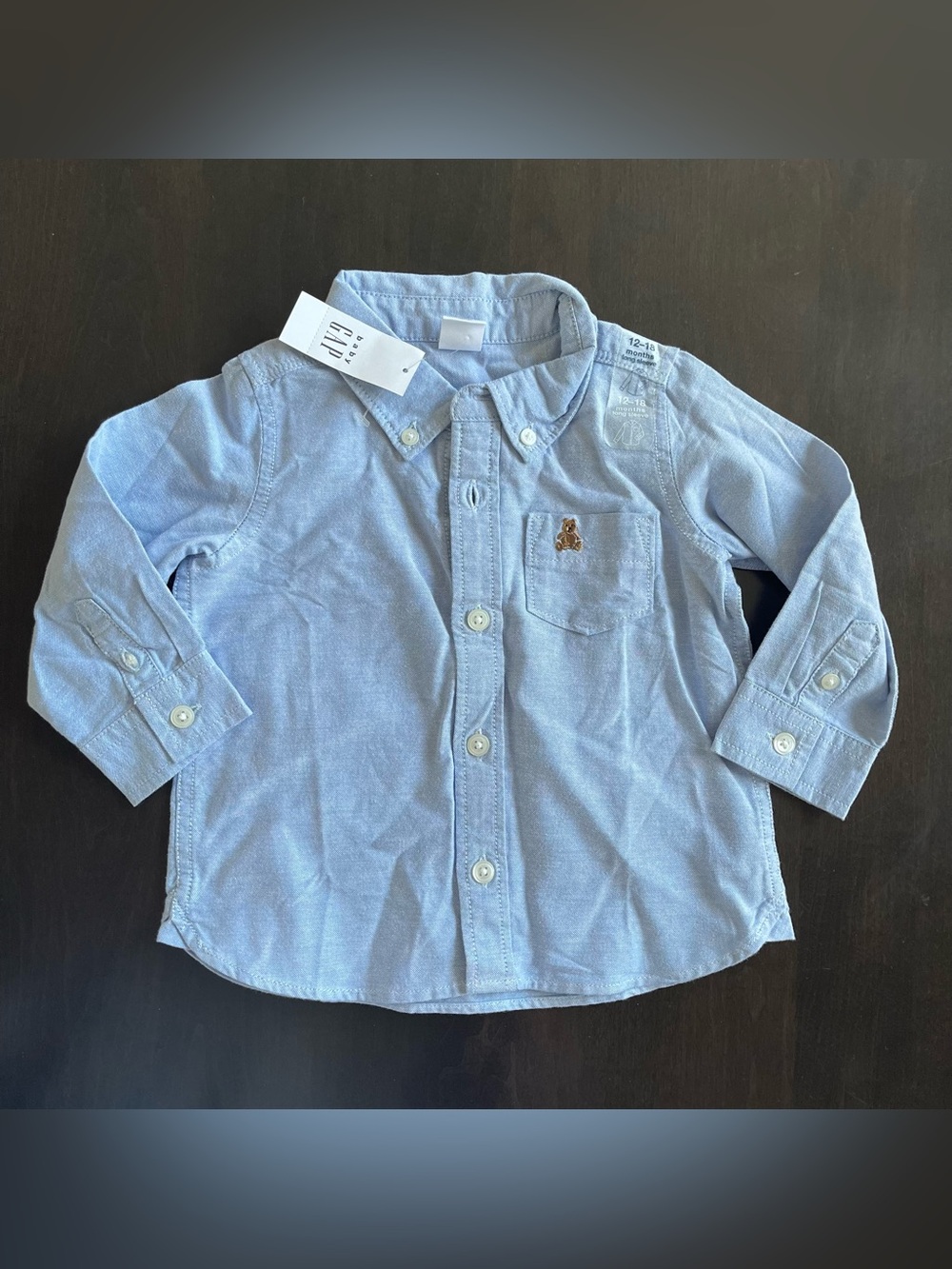 Baby Gap Blue Oxford Button Down Shirt Size 12-18 Months NWT